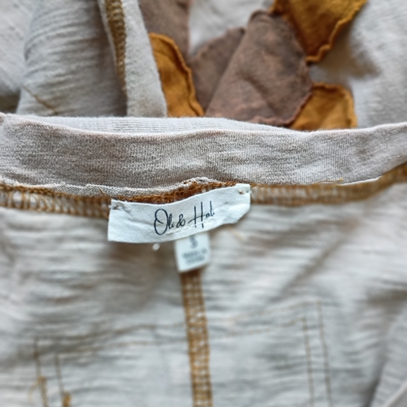 Oli & Hali BOHO Color Block Flower Patchwork Tunic Top Kangaroo Pouch Oversized - Picture 4 of 6